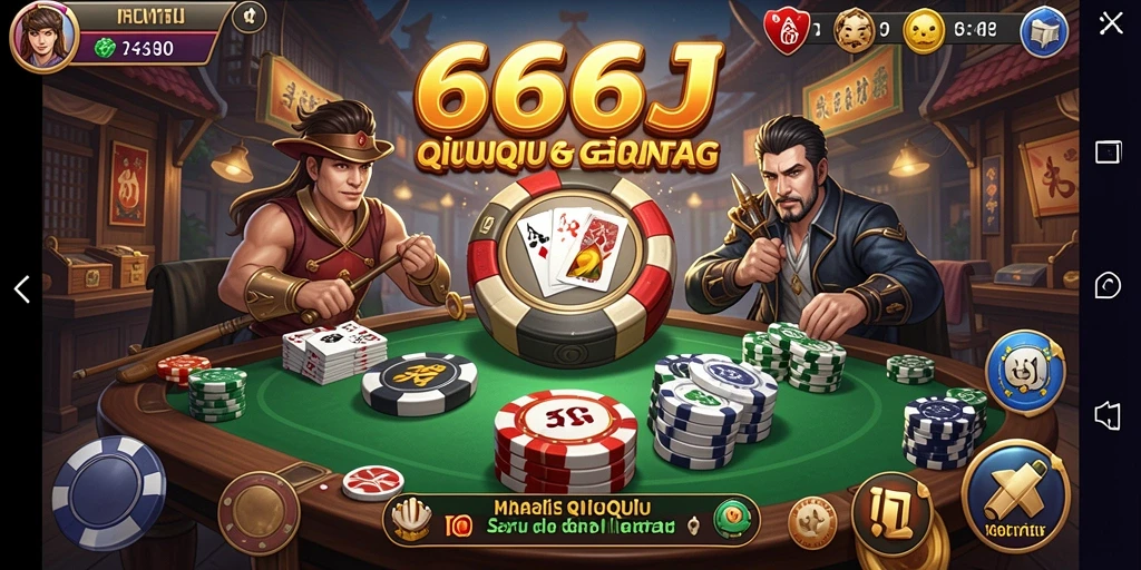 Tampilan screenshot gameplay QiuQiu di 666J yang mendebarkan.