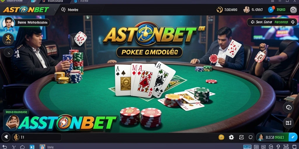 Screenshot utama ASTONBET yang menunjukkan suasana permainan Poker yang intens.