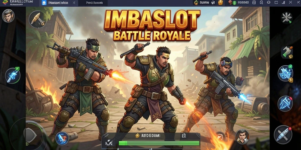 Tampilan gameplay seru dan mendebarkan di IMBASLOT saat bertarung di arena Battle Royale.