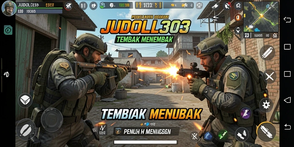 Tampilan gameplay JUDOL303 dengan aksi tembak-menembak yang nyata.