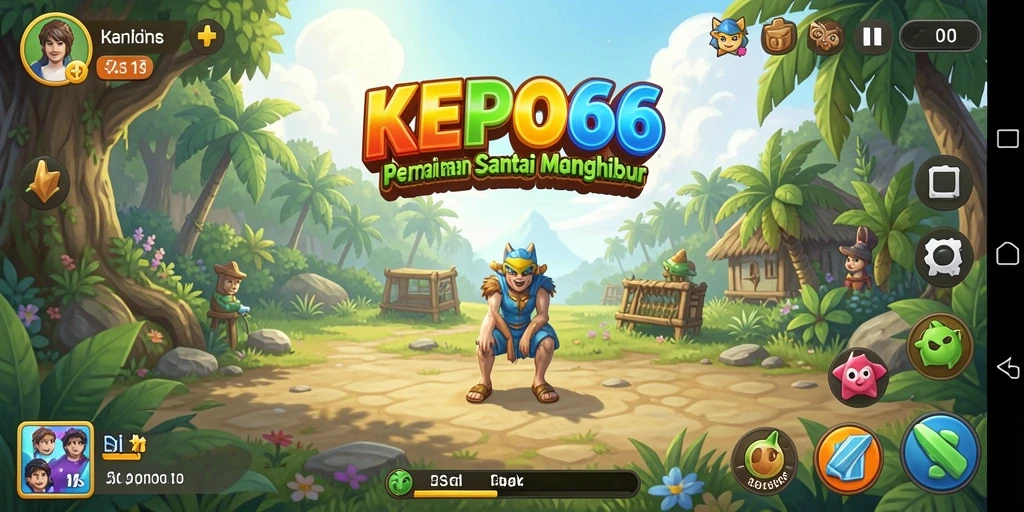Tangkapan layar gameplay KEPO66 yang menunjukkan karakter sedang mengumpulkan sumber daya.