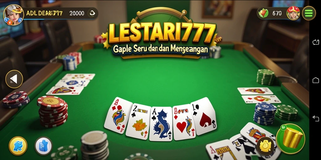 Screenshot gameplay Gaple yang menarik dari LESTARI777.