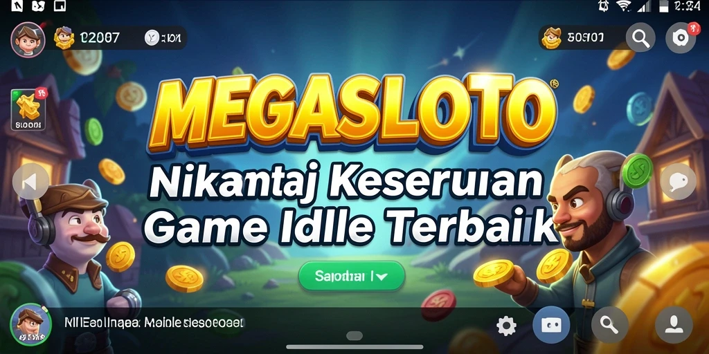 Tampilan menarik dari gameplay Idle MEGASLOTO yang menyenangkan.