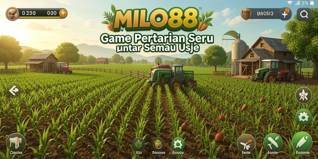 Tampilan gameplay yang menyenangkan dalam game pertanian.