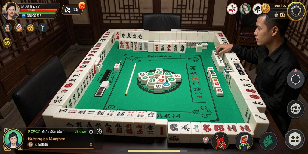 Screenshot gameplay PCPC7 yang menunjukkan aksen Mahjong yang menawan.