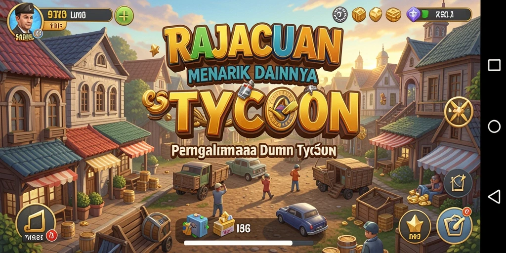 Tampilan gameplay menarik dari RAJACUAN dengan elemen Tycoon yang menantang.