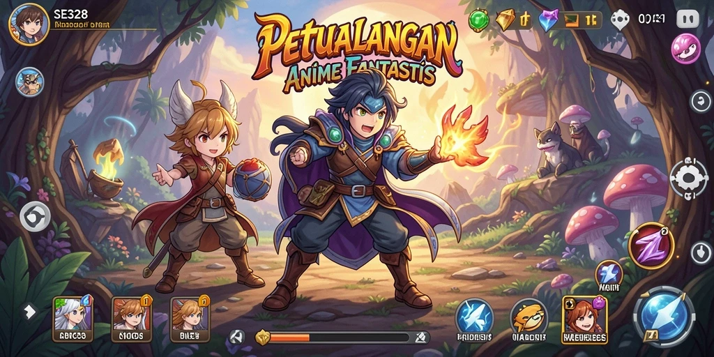 Screenshot gameplay SE328 menampilkan aksi pertarungan karakter anime.