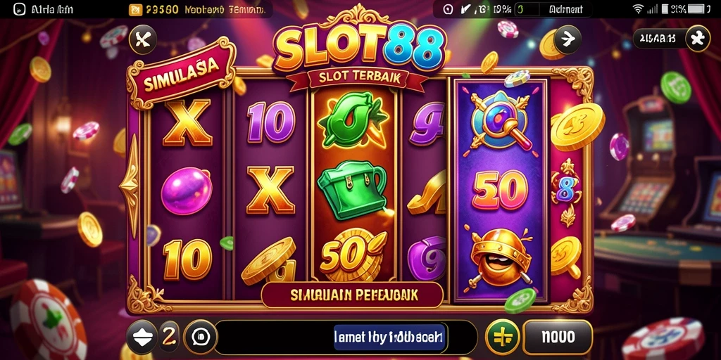 Tampilan gameplay SLOT88 yang menarik dan penuh warna dengan berbagai mesin slot.