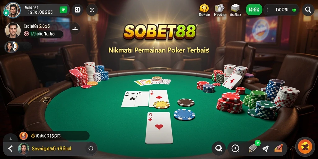 Tangkapan layar utama dari gameplay Poker yang seru dan menarik.